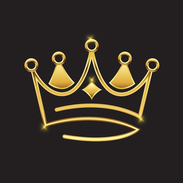 Une couronne dorée et brillante brille sur un fond noir.