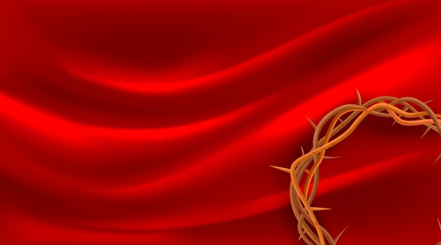 Couronne d'épines sur fond rouge