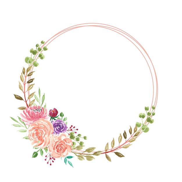 Couronne De Fleurs Aquarelle Bel été