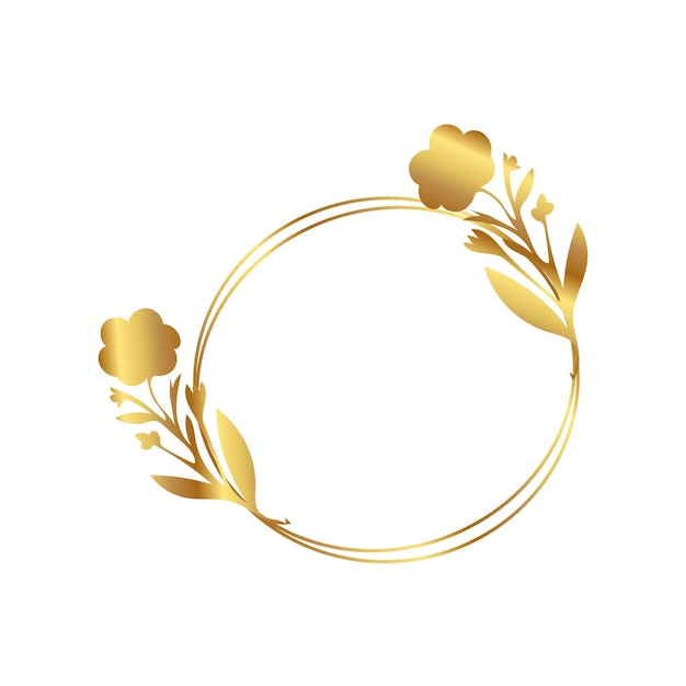 Vecteur couronne florale en or de freevector couronne fleurière avec des feuilles fleur pour le mariage