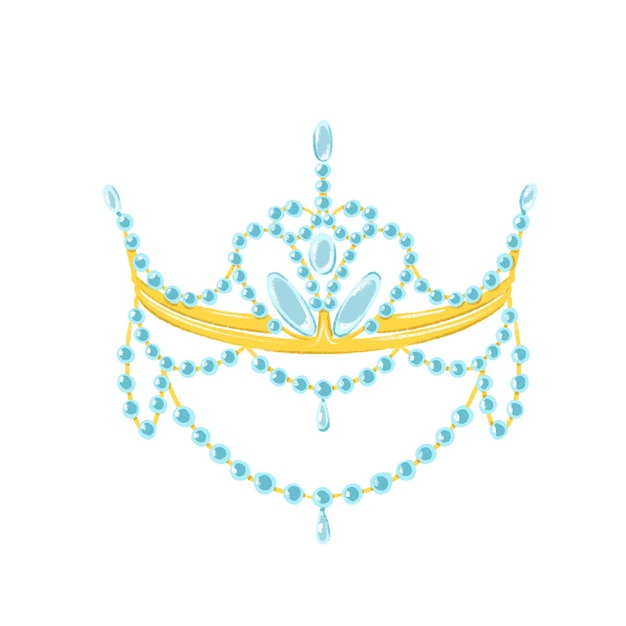 Couronne Sur Fond Isolé Blanc Illustration Vectorielle