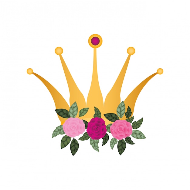 Vecteur couronne isolée avec icône isolé de roses