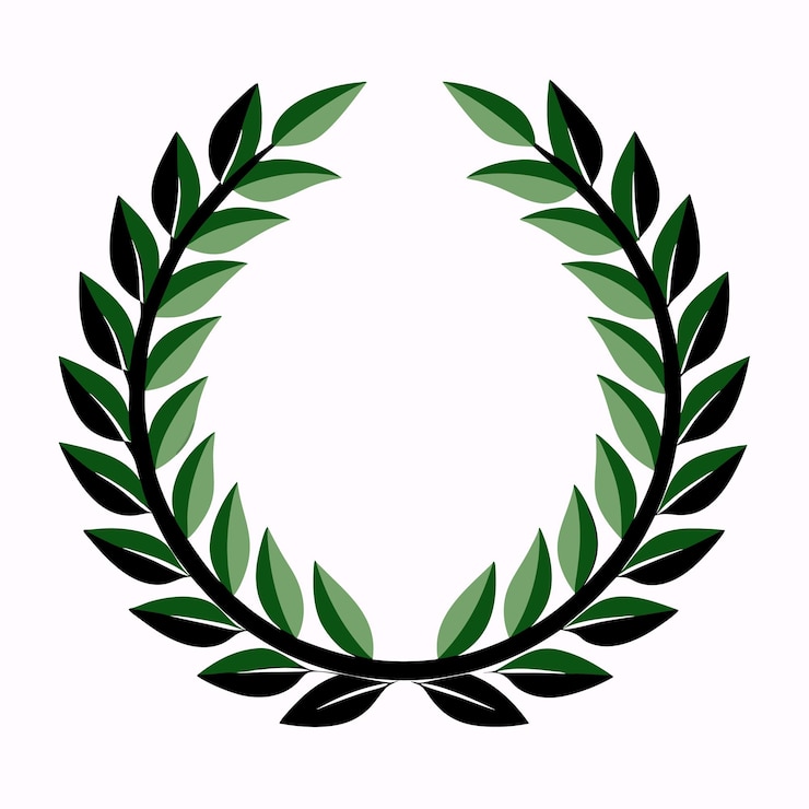 Vecteur une couronne de laurier verte avec une feuille verte dessus