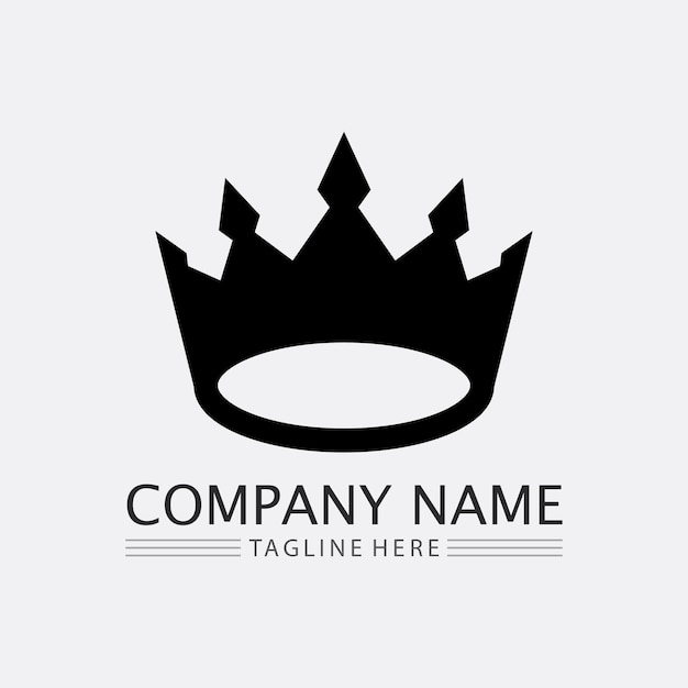 Couronne Logo et reine roi logo designTemplate illustration vectorielle