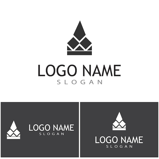 Couronne Logo Template Vecteur Icône Illustration Design