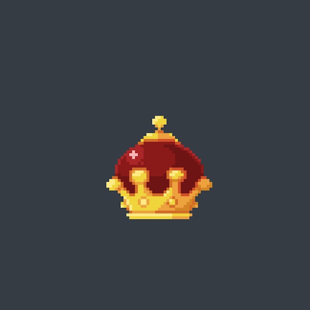 Vecteur couronne de luxe dans un style pixel art