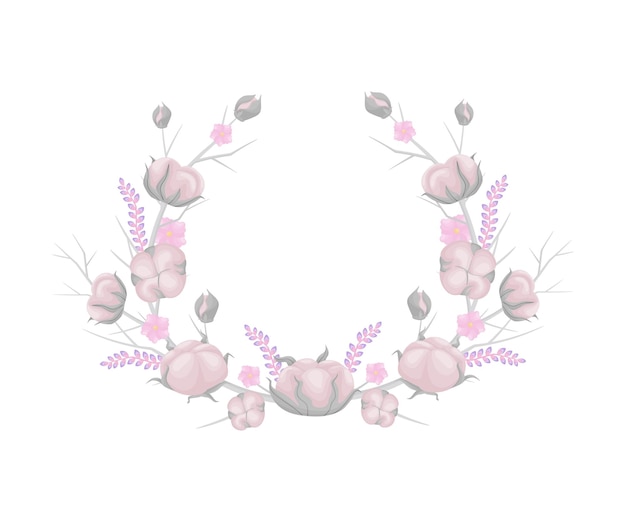 Vecteur couronne rose avec un écart en haut du coton illustration vectorielle sur fond blanc