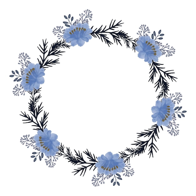 couronne de roses bleues floral