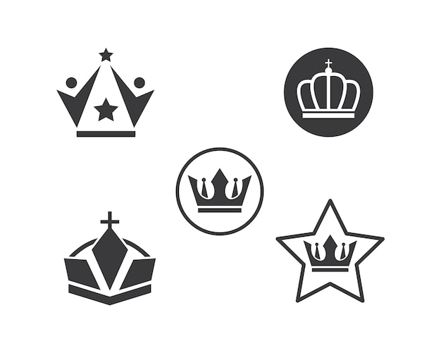 Couronne Royale Logo Icône Vector Illustration Design