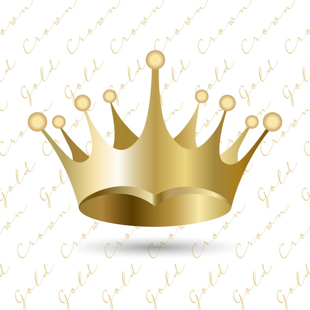 Couronne royale d'or sur un fond abstrait. illustration 3d, vecteur