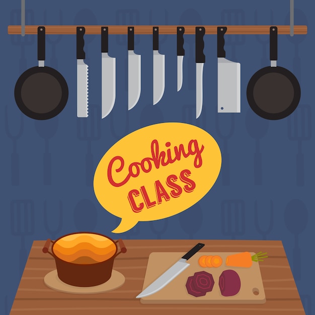 Vecteur cours de cuisine culinaire