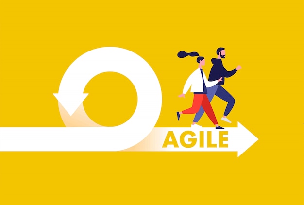 Vecteur course agile