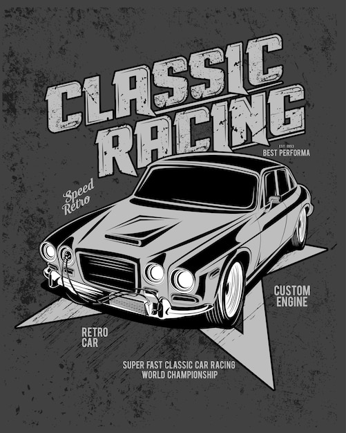 Course classique, illustration d'une voiture de sport classique