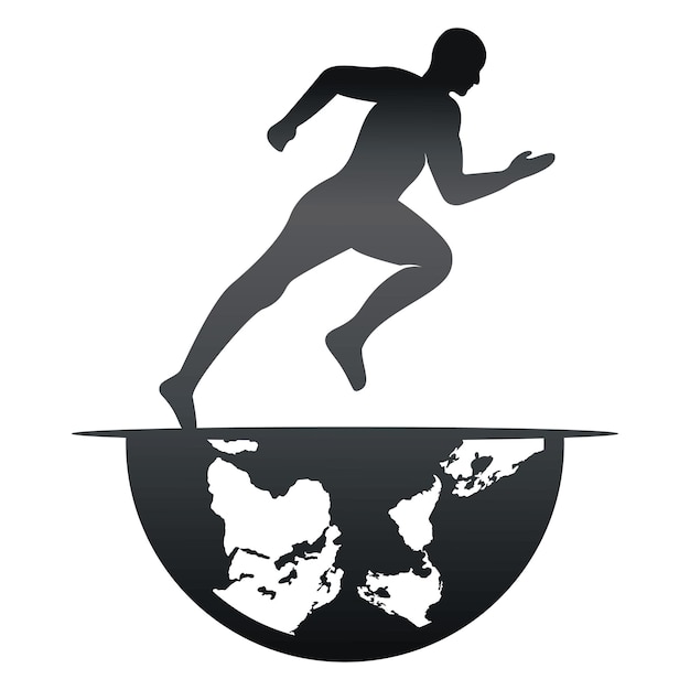 Course à Pied Et Marathon Logo Vector Design Symbole De Vecteur D'homme En Cours D'exécution