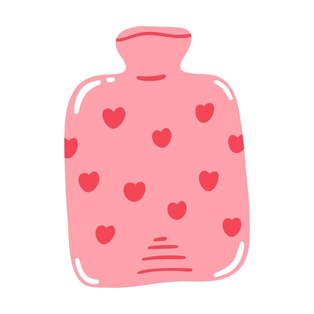 Vecteur un coussin chauffant mignon dessiné à la main concept d'un article médical de soins de santé période menstruelle