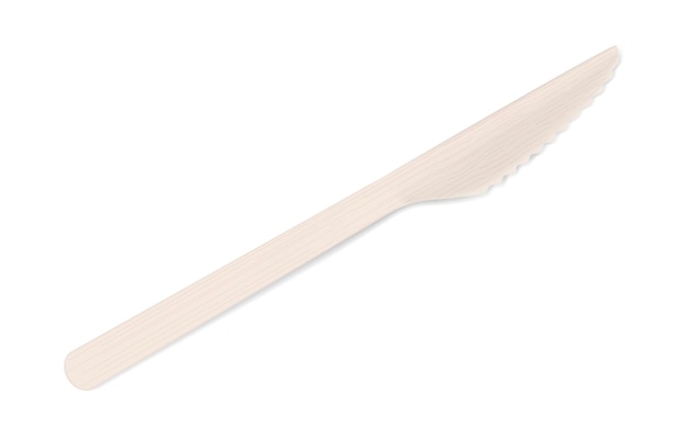 Couteau en bambou en bois isolé sur illustration vectorielle fond blanc
