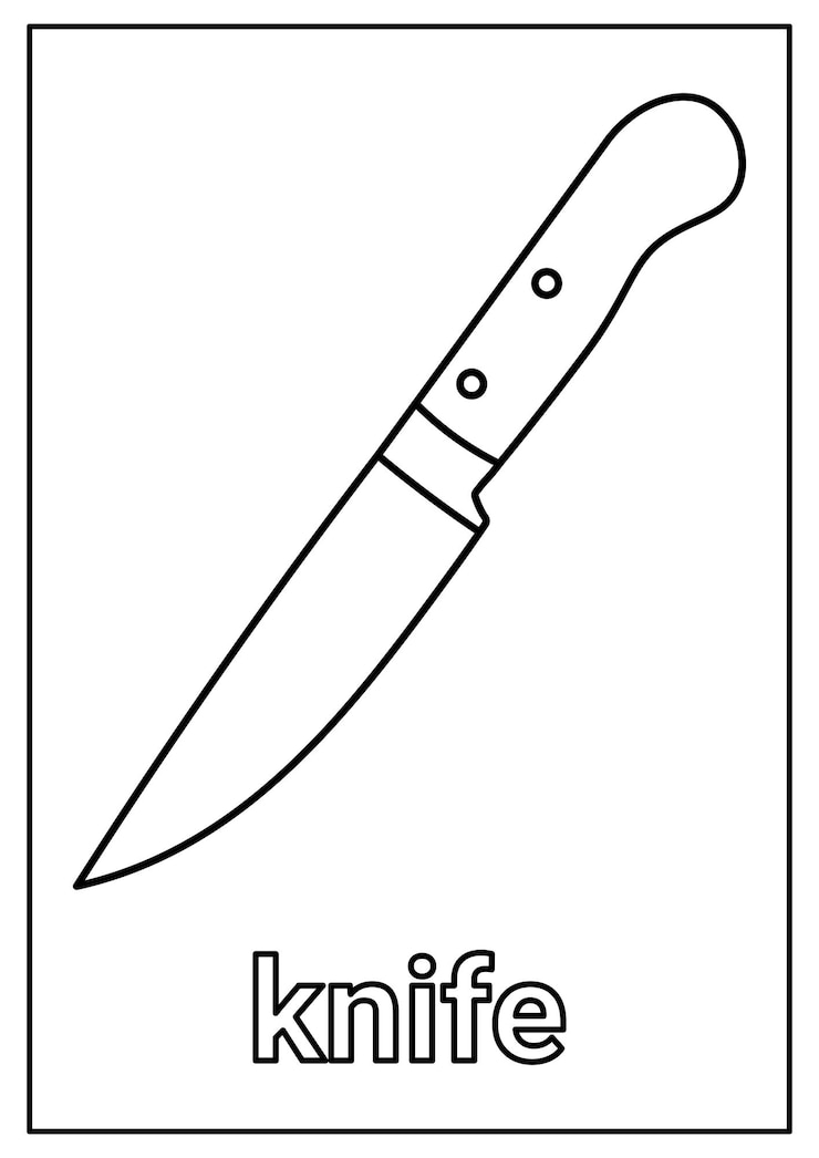Vecteur couteau à colorier pour enfants