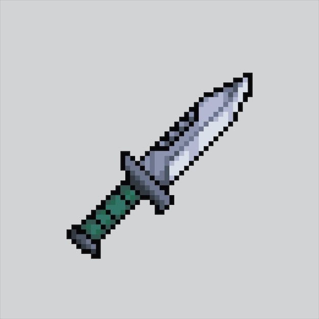 Couteau d'illustration pixel art outils de couteau pixélisés arme de couteau et outils pixélisés