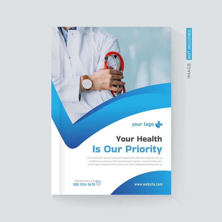 Vecteur couverture de conception de brochure médicale