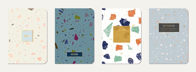 La couverture du carnet de notes est conçue en Terrazzo abstract.