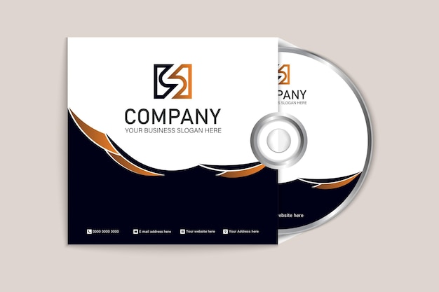Vecteur couverture et étiquette de cd d'identité d'entreprise moderne