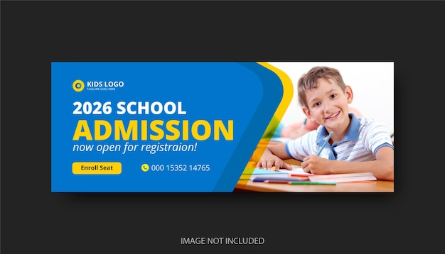 Couverture Facebook Et Bannière Web D'admission à L'école