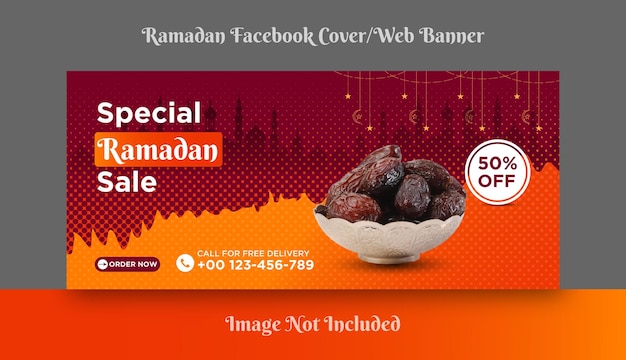 Couverture Facebook Et Bannière Web De La Vente Du Ramadan