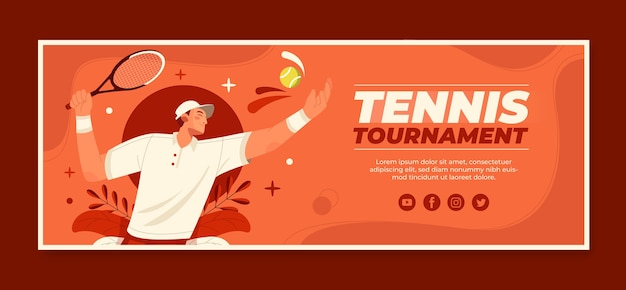 Couverture facebook du jeu de tennis dessiné à la main