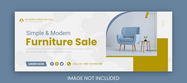 Couverture facebook de meubles et modèle de bannière Web