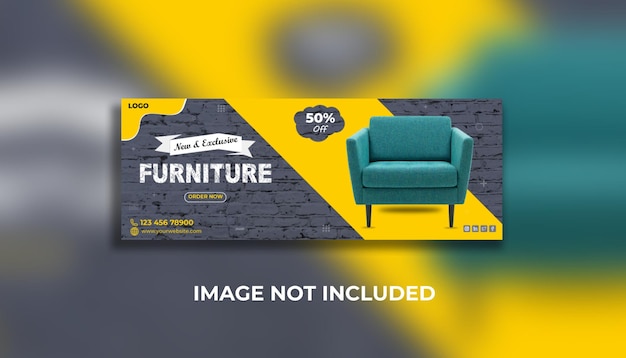 Couverture facebook et modèle de bannière web pour la vente de meubles