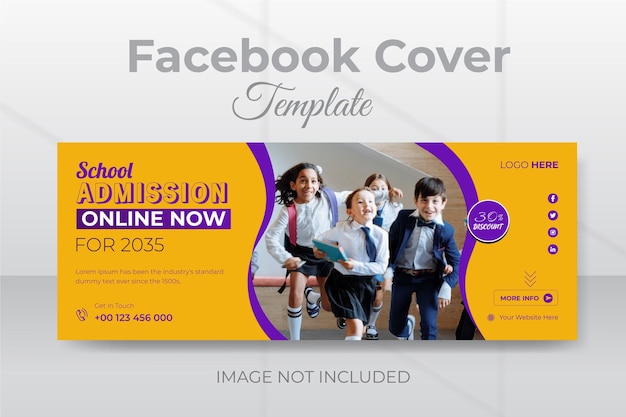 Couverture Facebook Et Modèle De Conception Instagram Pour L'admission à L'école Des Enfants