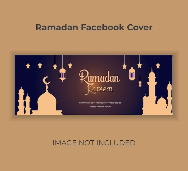 Couverture Facebook pour la célébration islamique traditionnelle du Ramadan Kareem