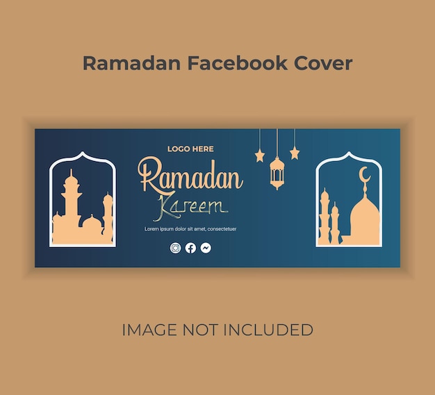 Couverture Facebook pour la célébration islamique traditionnelle du Ramadan Kareem