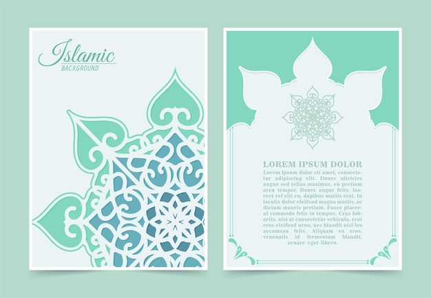 Vecteur couverture islamique élégante avec mandala