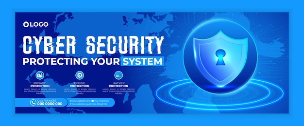 Couverture de livre de couverture Facebook moderne ou modèle d'icône cyber
