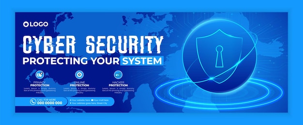 Couverture de livre de couverture Facebook moderne ou modèle d'icône cyber