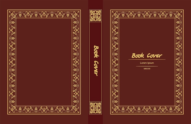 Couverture De Livre En Cuir Orné Et Anciens Cadres D'ornement Rétro Conception De Style Doré Royal Bordure Vintage à Imprimer Sur Les Couvertures De Livres Illustration Vectorielle