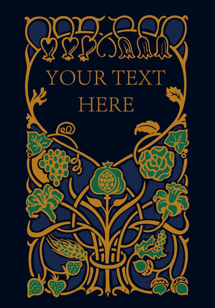 Vecteur couverture de livre floral vintage motif de style plantes rétro