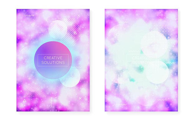 Couverture lumineuse avec des formes de néon liquide Fluide violet Fluorescen