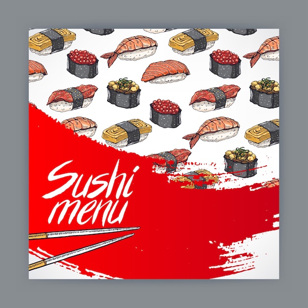 Couverture Mignonne Pour Le Menu De Sushi