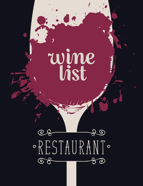 Couverture Pour Le Menu De La Carte Des Vins