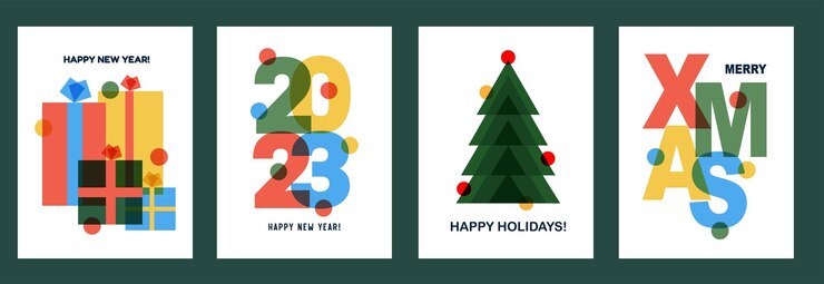 Vecteur couverture pour le modèle de cartes de noël carte de voeux vectorielle ensemble de joyeux noël