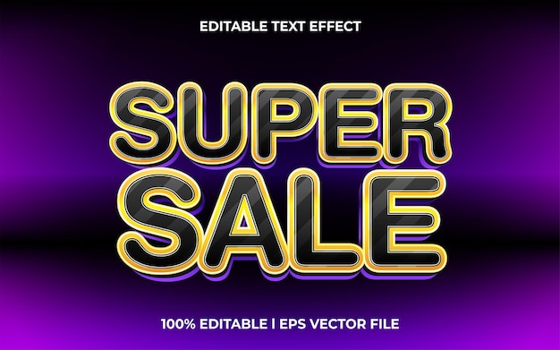 Couverture vidéo modifiable avec effet de texte de super vente et modèle de typographie 3D de style de texte de bannière