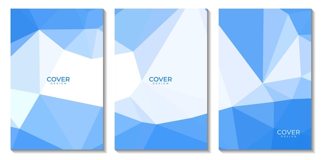 couvertures ensemble abstrait géométrique bleu et blanc avec des triangles