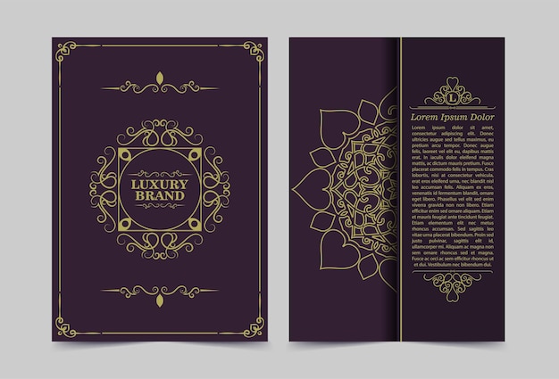 Couvertures ornées vintage de luxe dans un style oriental avec mandala