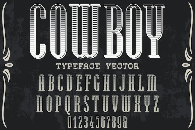 Cow-boy Design étiquette Rétro