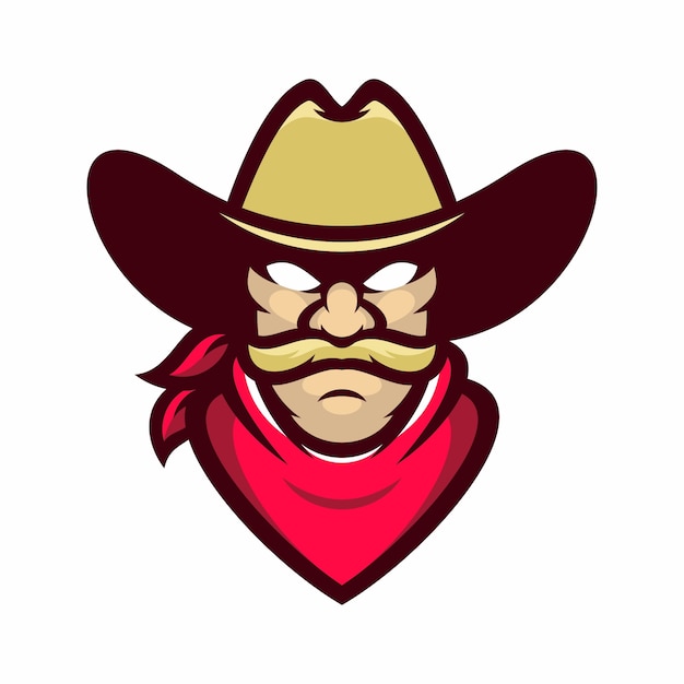 Cow-boy Vector Logo Icône Illustration