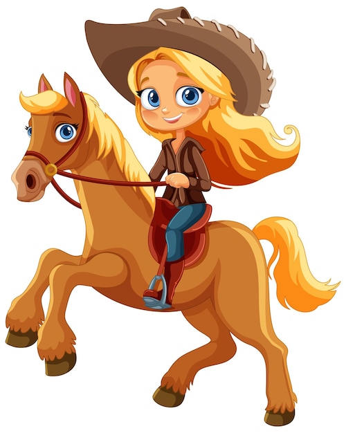 Une cow-girl à cheval