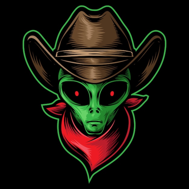 Vecteur cowboy extraterrestre