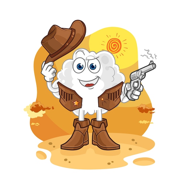 Cowboy Nuage Avec Vecteur De Caractère Pistolet